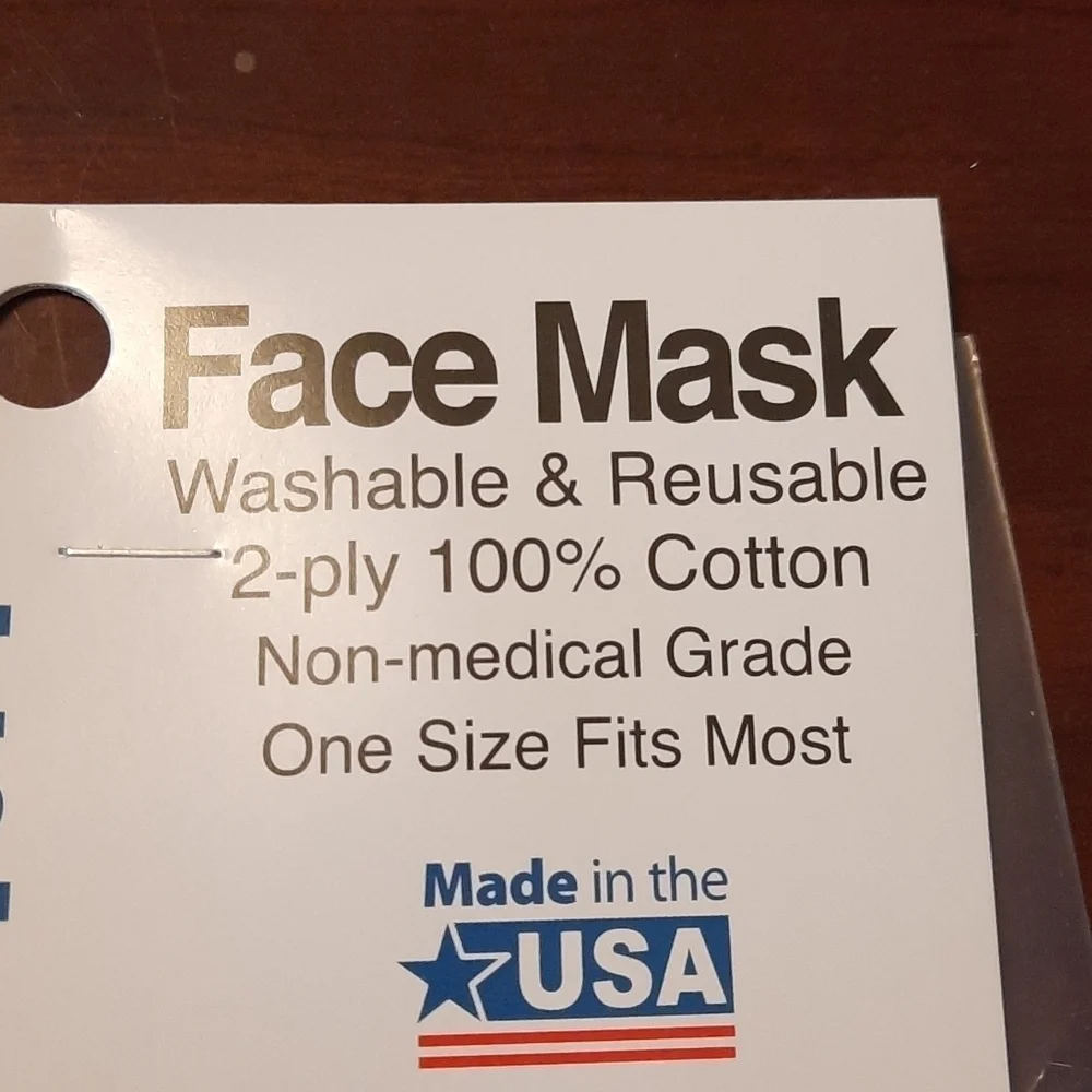 Face Masks 2 for 1 Made in USA NWT